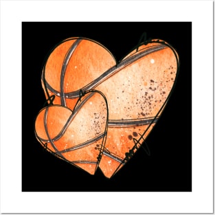 Basketball heart Posters and Art